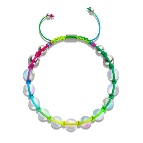 Spectre | Arc-en-ciel blanc | Argent | Bracelet Charmballa Verre Sirène